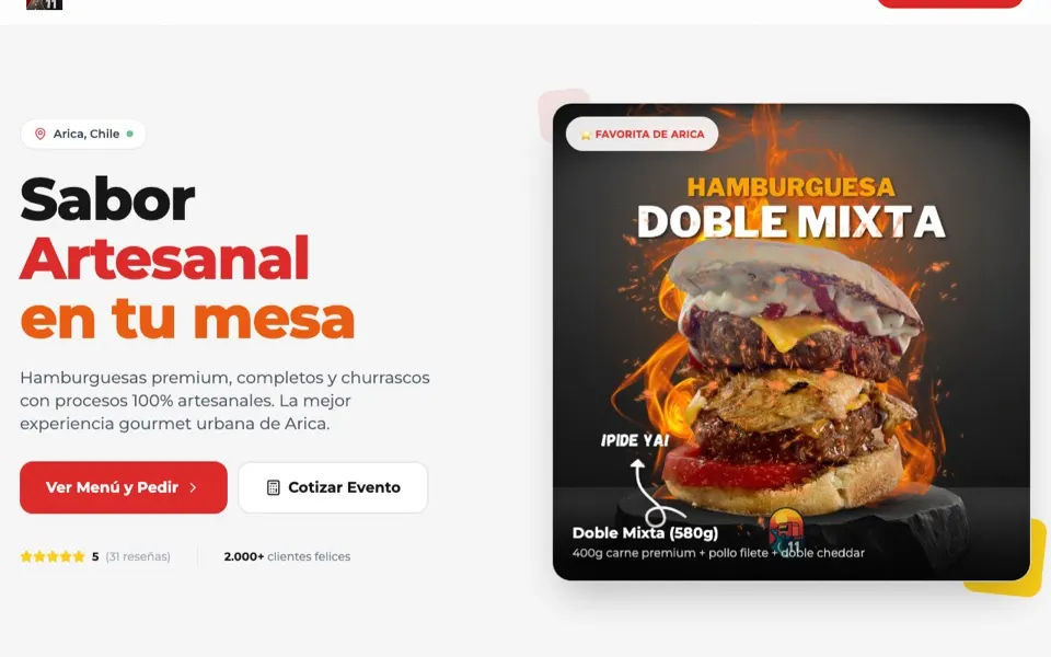 App de pedidos y cashback del foodtruck La Ruta 11 en Arica — sistema de venta directa sin comisiones desarrollado por Digitaliza Todo